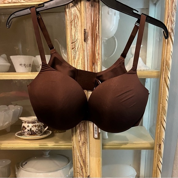 SKIMS Ultimate Push Up Plunge 40 DD Chocolate Brown Bra NWT - Picture 1 of 5